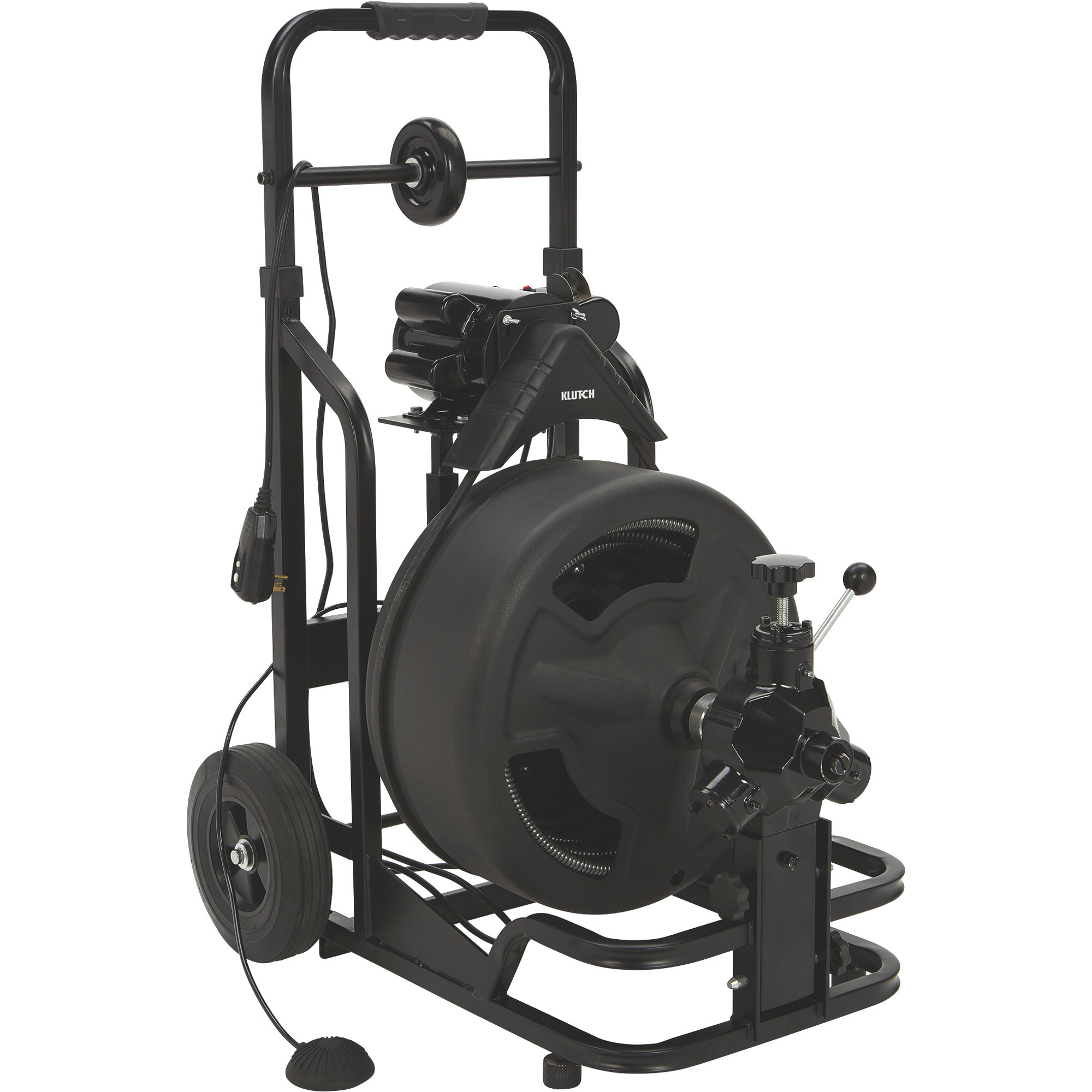 Klutch 3/4in. x 100ft. Electric Drain Cleaner, 3/4 HP, 120V Motor, 1700 RPM, Clears 4in.–10in. Lines